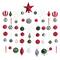 100ct. Holiday Deluxe Shatterproof Christmas Tree Ornament Box Set